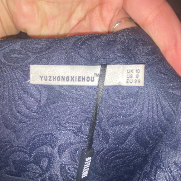 Navy Women Embroidered Mini Dress  (NWT) - Picture 13 of 16